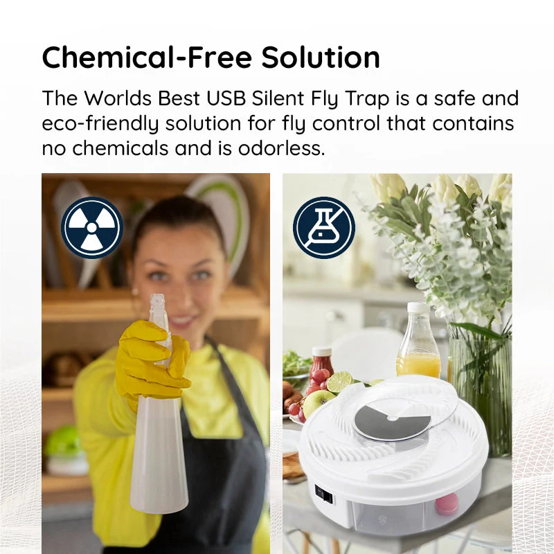 Avelena | USB Silent Fly Trap | Environmentally friendly, non-toxic and effective for indoor and outdoor use