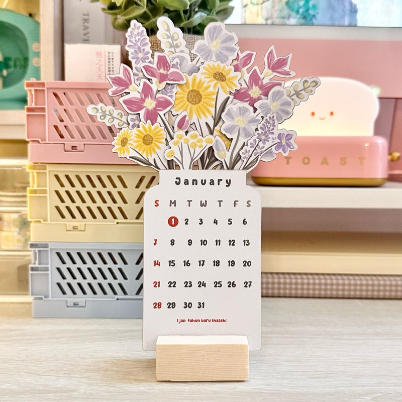 Avelena | 2024 Bloomy Flowers Tischkalender