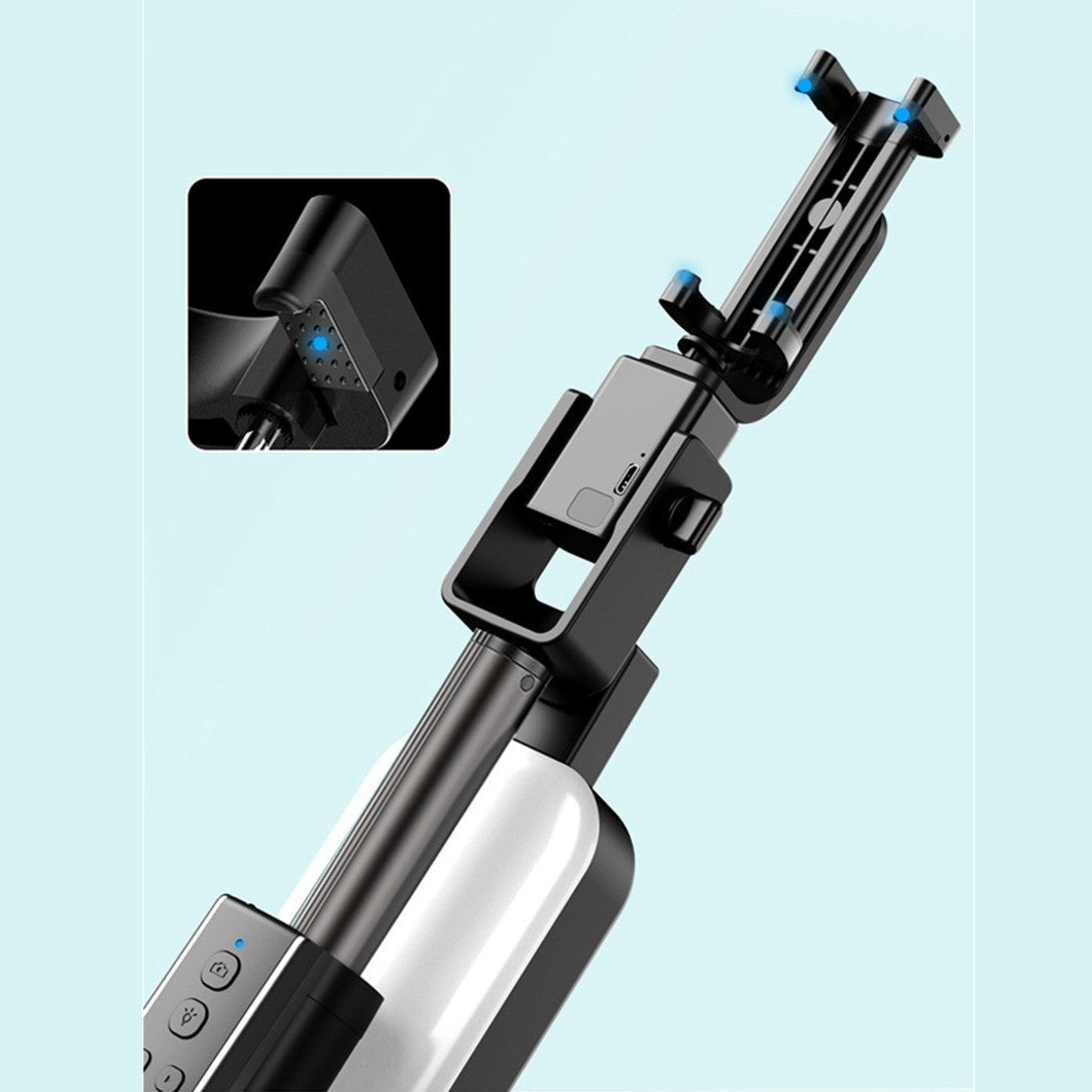 Avelena | Selfie Stick Stativ, mit Licht, abnehmbarem Bluetooth-Fernbedienung & 6 Höhenverstellungen