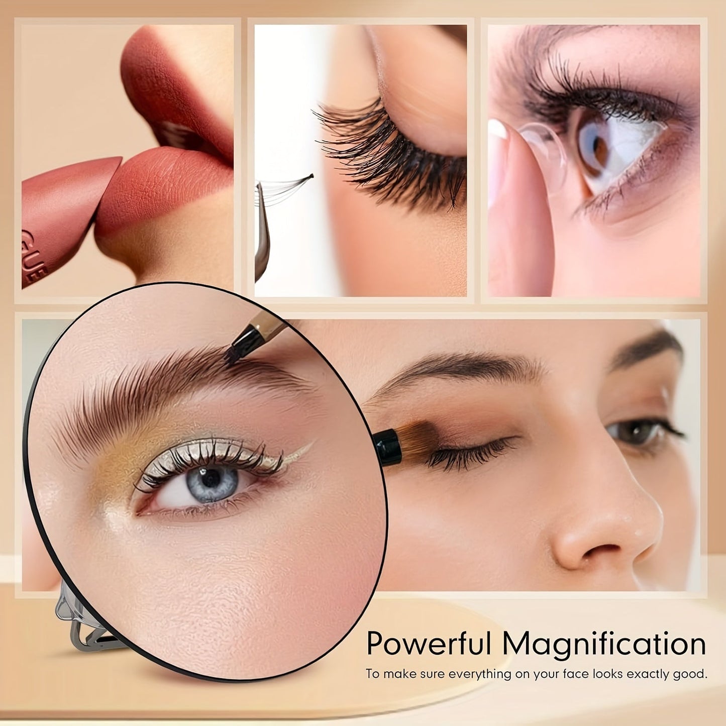 Avelena | Vergrößerndes Make-up Spiegel - 20X/10X Vergrößerung, Saugnapf, Tragbar
