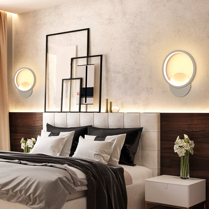 Avelena | Weiße geometrisch geformte Wandlampe Einfachheit LED Metall Wandlampe Wandleuchte für Treppenhaus