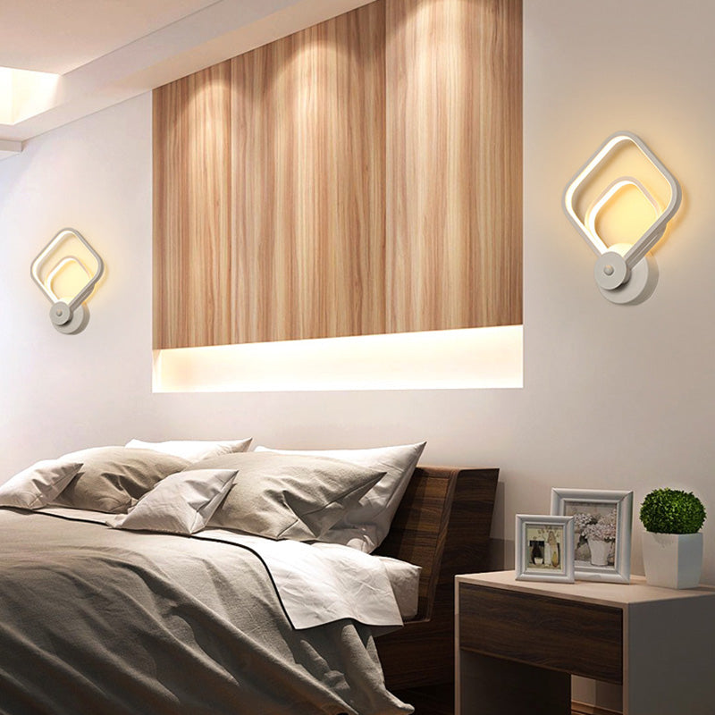 Avelena | Weiße geometrisch geformte Wandlampe Einfachheit LED Metall Wandlampe Wandleuchte für Treppenhaus