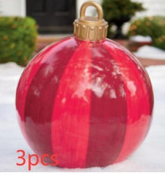 Avelena | Aufblasbare Weihnachtskugel Außendekoration 60cm – Wetterbeständige PVC Weihnachtsdekoration