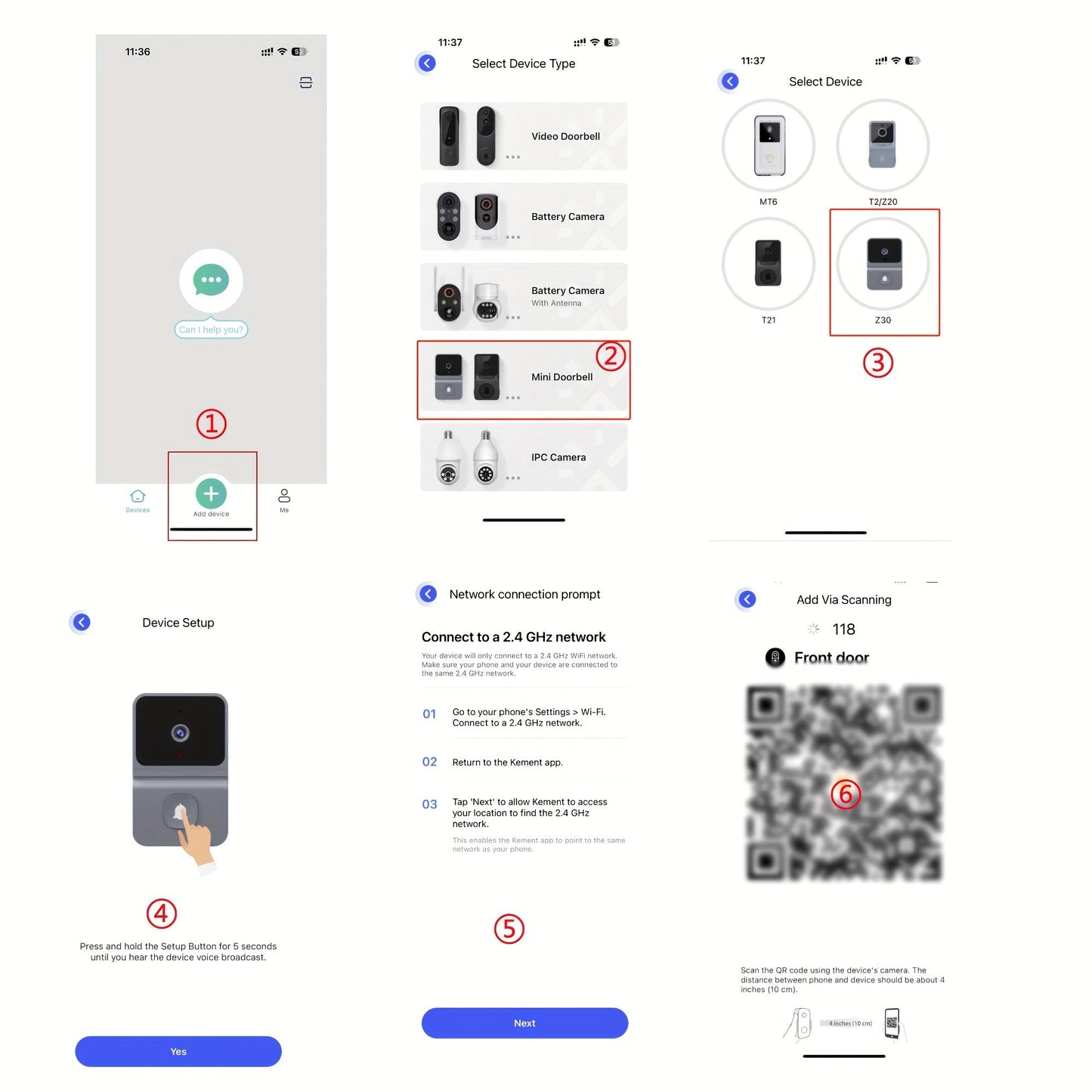 Avelena | SecureView | Drahtlose Türklingel mit Kamera und Nachtsicht für häusliche Sicherheit