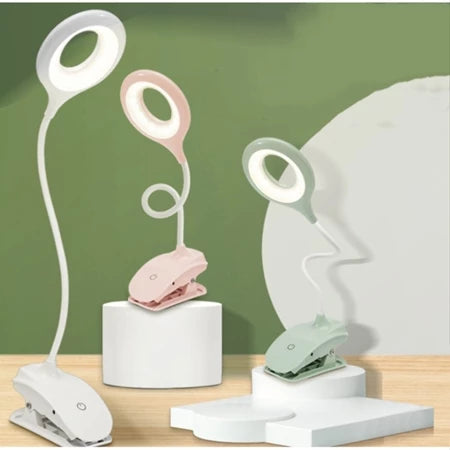 Avelena | Wiederaufladbare LED Tischlampe mit Clip – Einstellbare Schreibtischleuchte für Homeoffice und Studium