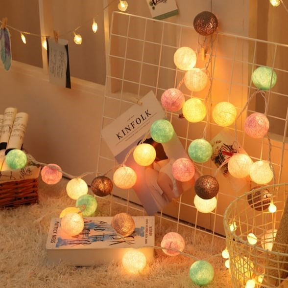 Avelena | Royallure Baumwollballon-Lichterkette – Gemütliche Dekoration für Zuhause & Feiern