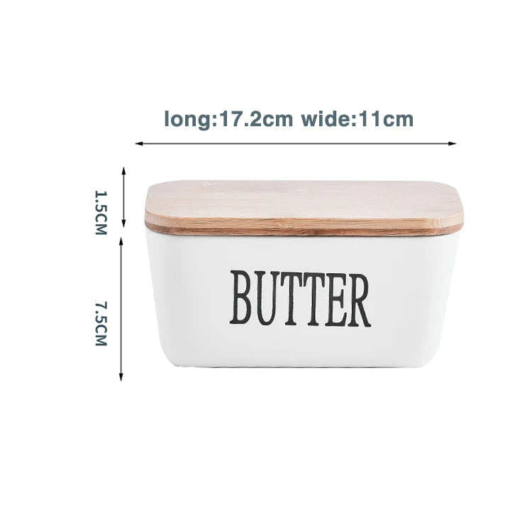 Avelena | Rechteckige Keramik-Butterdose Versiegelter Aufbewahrungsbehälter Westlicher Käsekrug Butterglas zur Aufbewahrung für Restaurant 15x8,5 cm