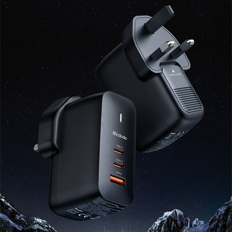 Avelena | 65W Handy-Ladegerät mit 2 USB-C- und 1 USB-A-Anschluss, für Handy und Laptop