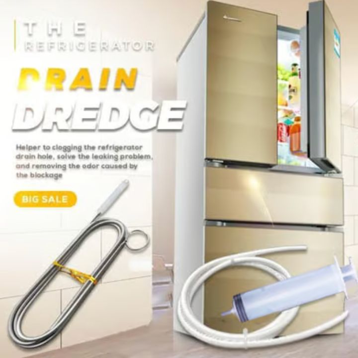 Avelena | Reinigungsset Kühlschrank & Abfluss | Flexible Bürste & Sprühflasche | Hygienische Tiefenreinigung