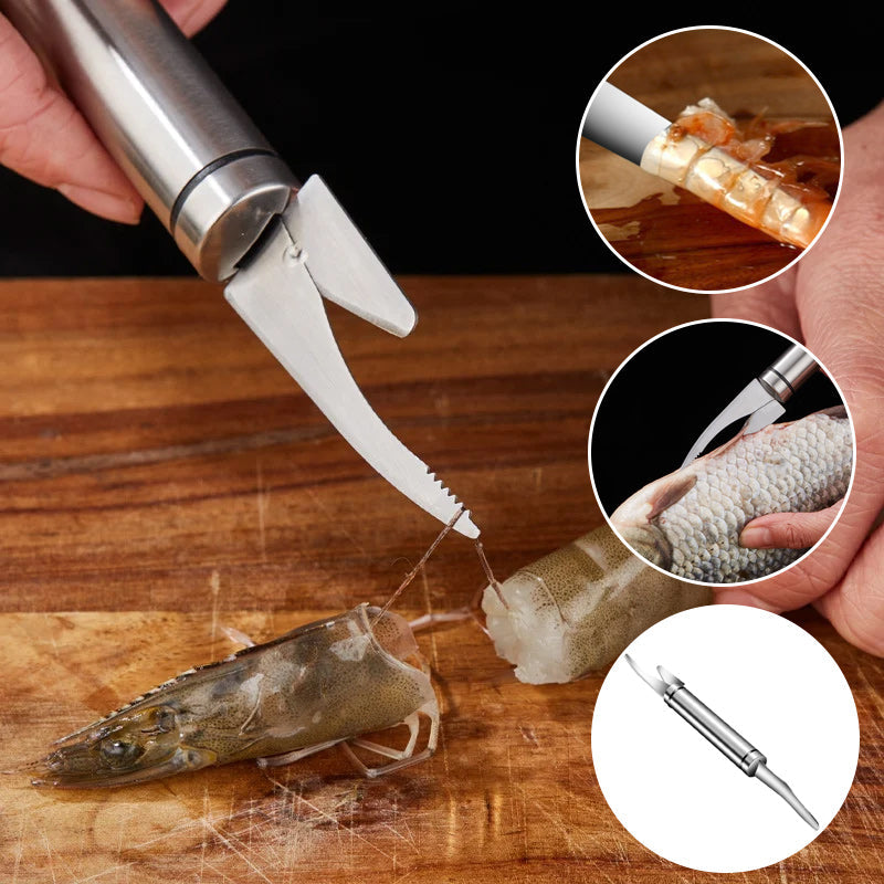 Avelena | 5 in 1 Multifunktionales Garnelenlinie Fischmaulmesser