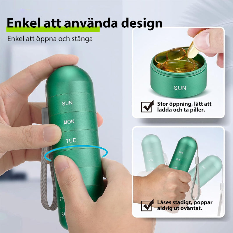 Avelena | 7-Tage tragbare Pillendose für Reisen