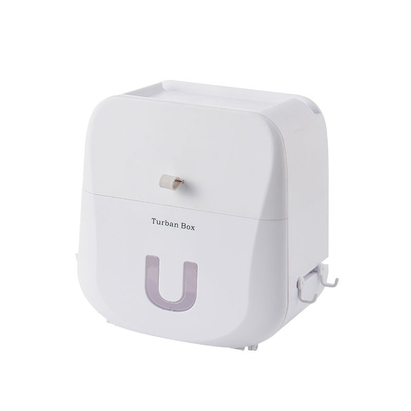 Avelena | Wasserdichte & lochfreie Toilettenpapier-Aufbewahrungsbox & Regal mit Doppel-Layer-Design, starker Tragfähigkeit, Ein-Klick-Öffnung und Haken