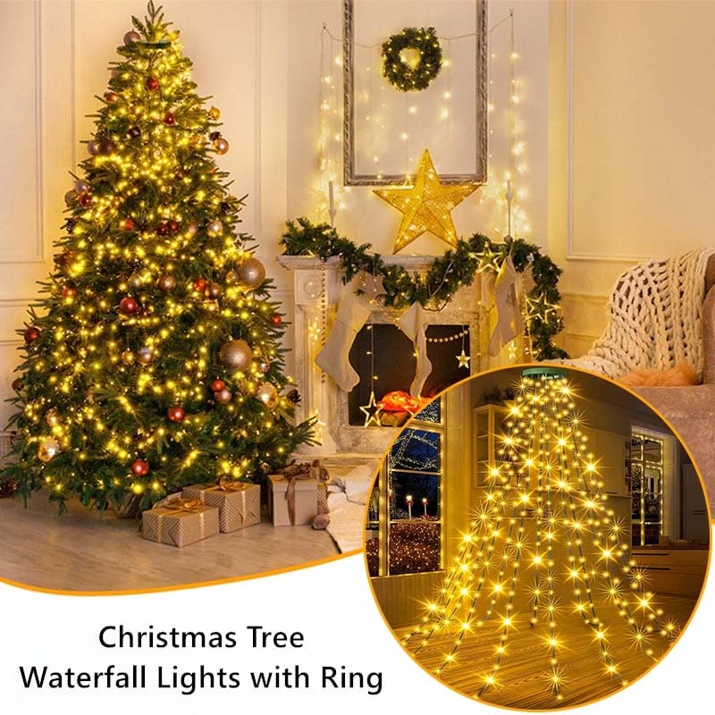 Avelena | Weihnachtsbaum Wasserfalllichter mit Ring
