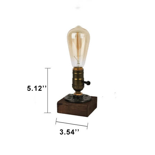 Avelena | Vintage Industrie Eisen Glühbirne 1-Licht Tischlampe