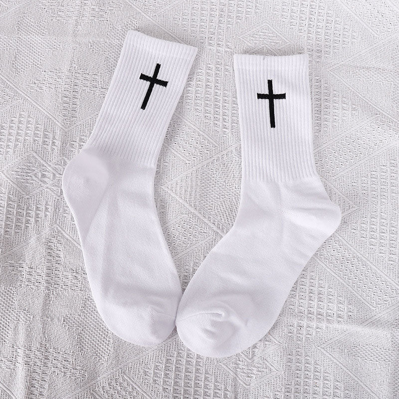 Avelena | Schwarze und weiße Kreuzsocken
