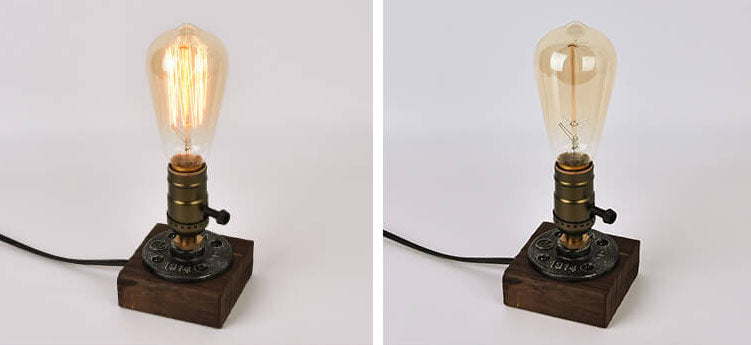 Avelena | Vintage Industrie Eisen Glühbirne 1-Licht Tischlampe