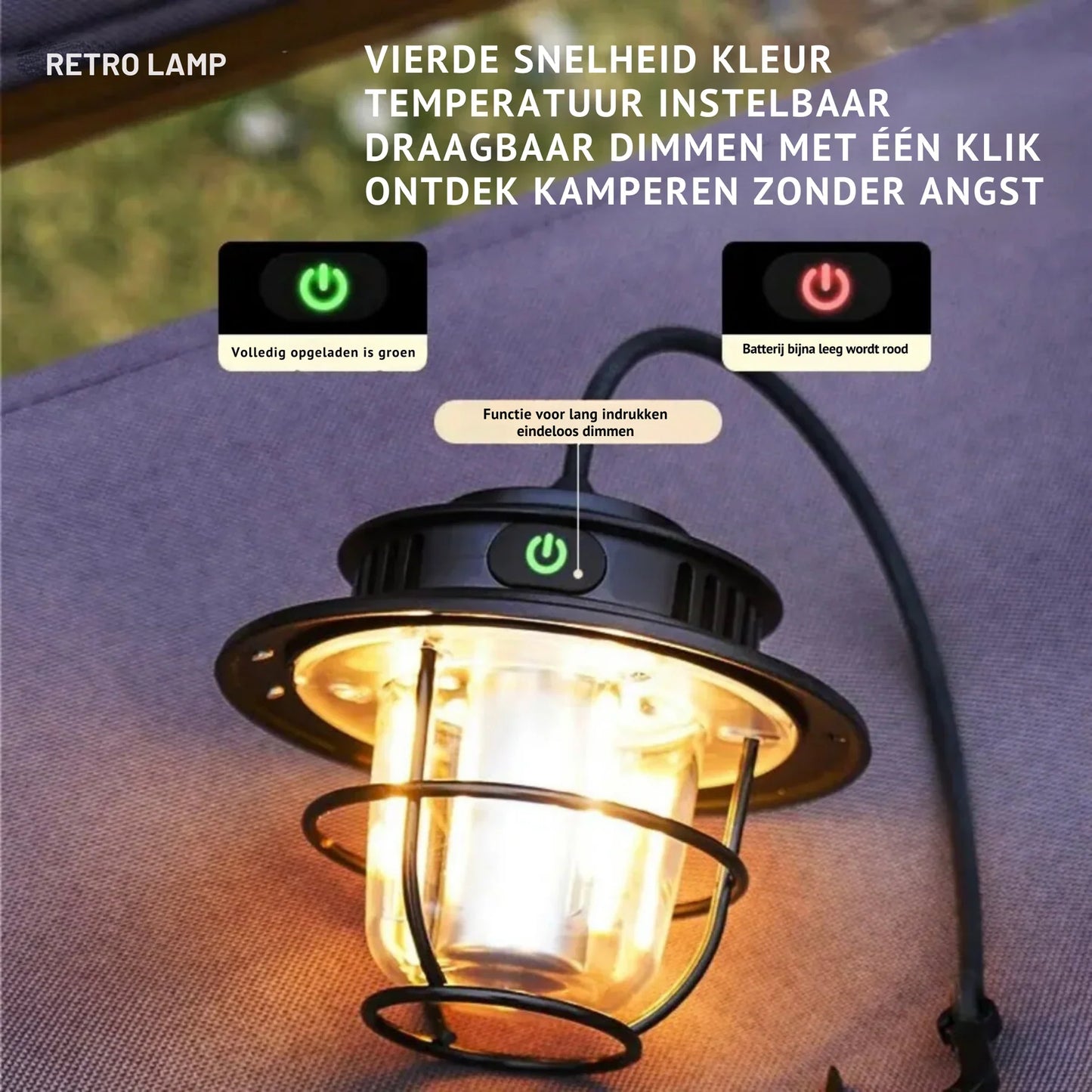 Avelena | Wiederaufladbare LED-Campinglampe
