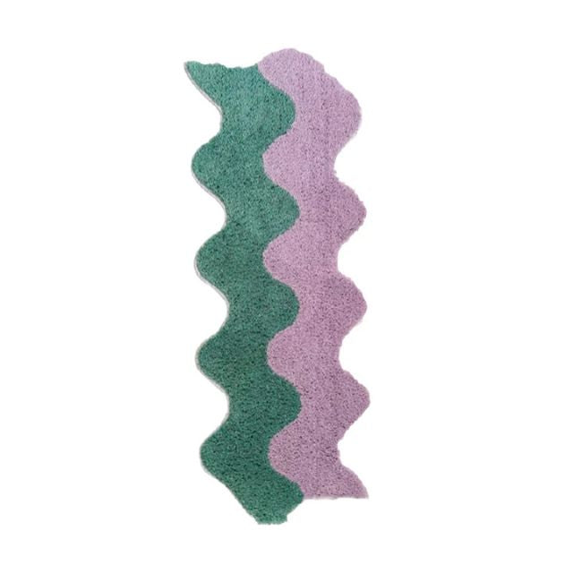 Avelena | Abstrakter Farbblock-Teppich aus Baumwoll-Polyester