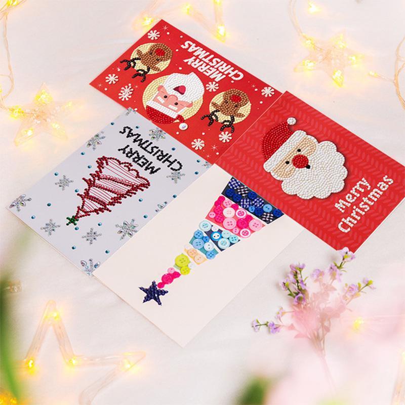 Avelena | Weihnachtskarte mit künstlicher Diamant(ein Set von 8 Modellen)