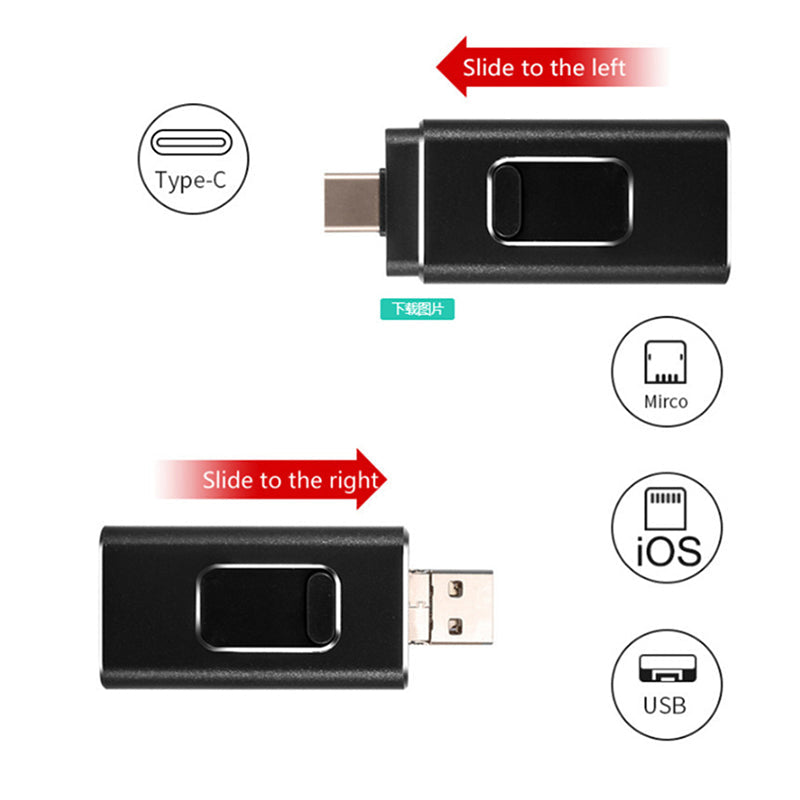 Avelena | 4 In 1 Hochgeschwindigkeits-USB-Flash-Laufwerk für mehrere Geräte