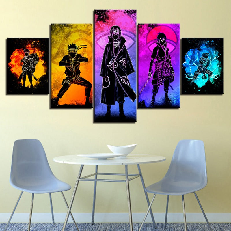 Avelena | 5 Stück Naruto Anime - Leinwand Wandkunst Gemälde