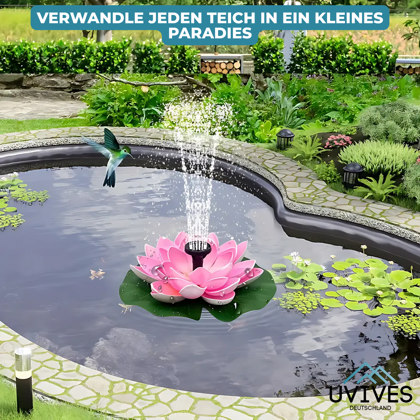 Avelena | SunFlow – Magischer Solarspringbrunnen für deinen Garten