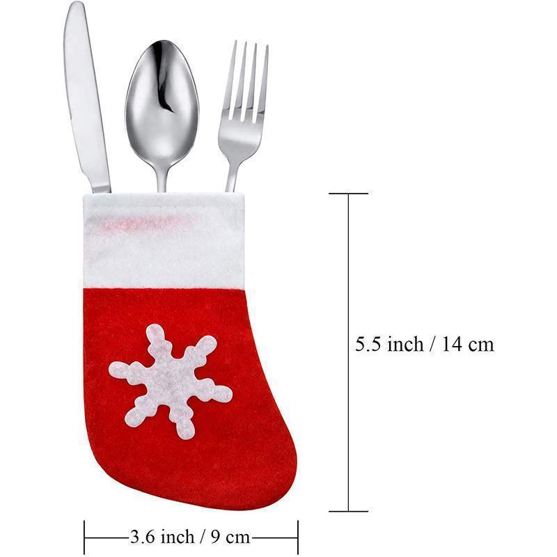 Avelena | Weihnachten Tischdekoration, Schneeflockensocken für Besteck