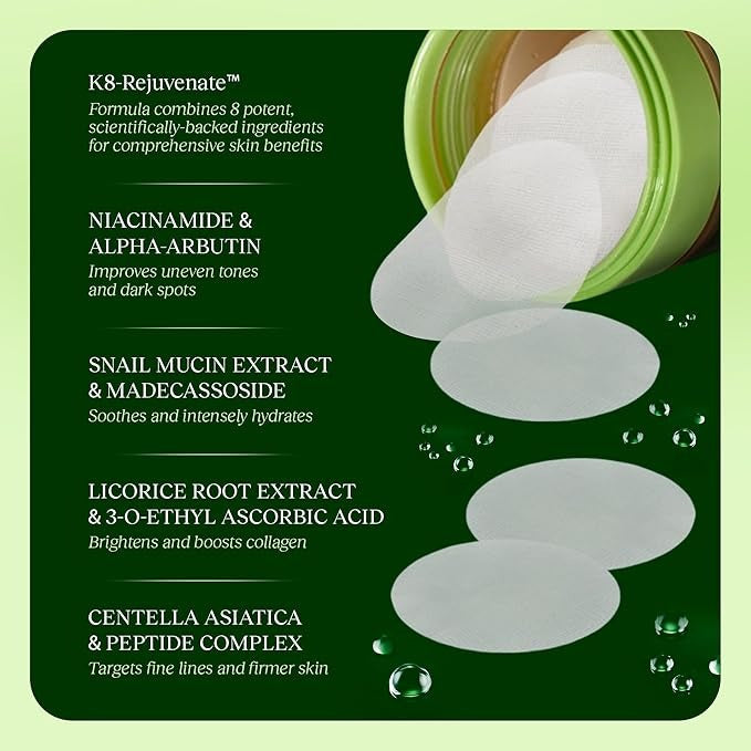 Avelena | Anti-Aging Pads | Faltenreduzierung & Hautstraffung | Mit Niacinamid & Peptiden | 60 Stück