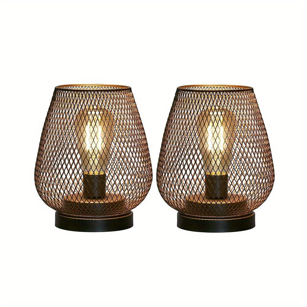 Avelena | RusticMesh Tischlampen Set – Industrieller Stil und Stimmungsvolle Beleuchtung