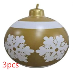 Avelena | Aufblasbare Weihnachtskugel Außendekoration 60cm – Wetterbeständige PVC Weihnachtsdekoration
