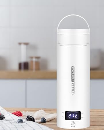 Avelena | Tragbarer elektrischer Reisekessel | Kompakte Edelstahl Smartkanne mit LCD
