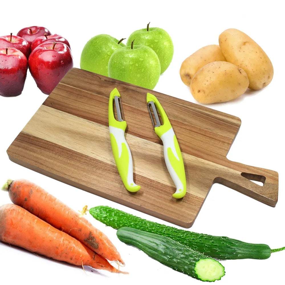 Avelena | 2-teiliges Ultra-scharfes Edelstahl-Klingen Obst- und Gemüse-Schäler-Set