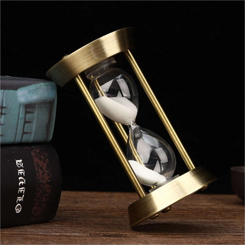 Avelena | 3/5/10 Minuten Retro Metall Handwerk Sanduhr Pendel Home Office Desktop Arrangement Ornament Sand Timer Sandglas Dekoration