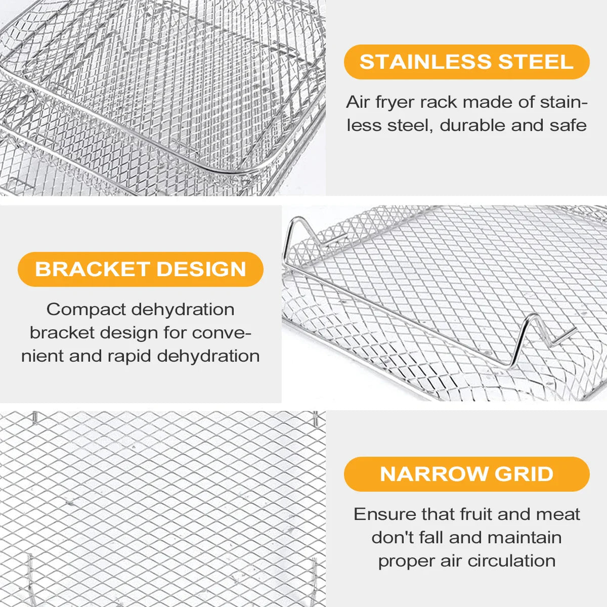 Avelena | 3-Tier Edelstahl Air Fryer Rack Universelles Stapelbares Zubehör