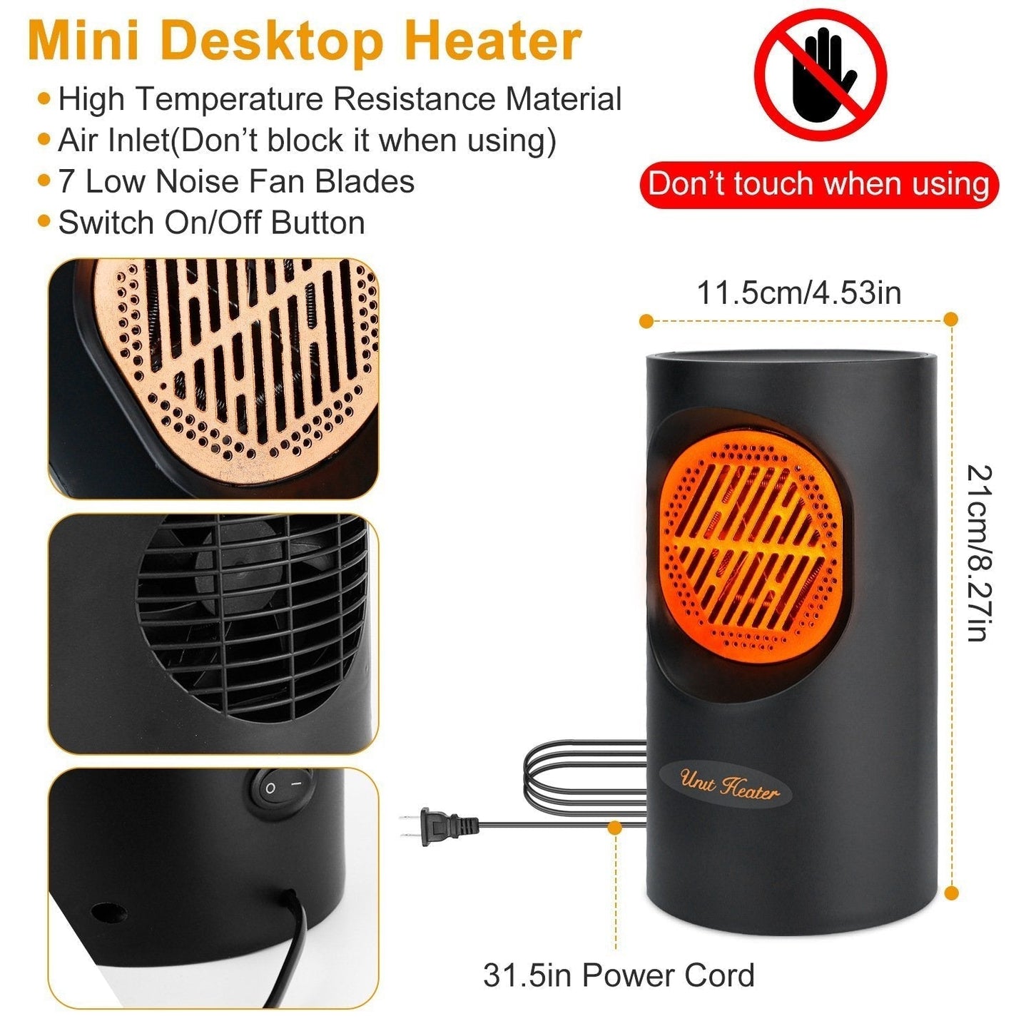 Avelena | 300W Tragbarer Elektrischer Mini-Heizer