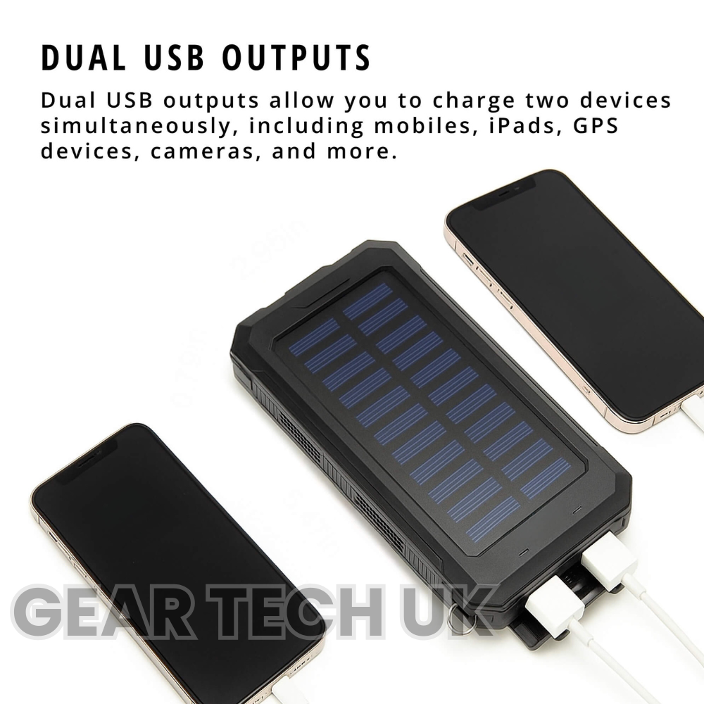 Avelena | Angel Powerbank 50000 mah wasserdichtes Solar-Ladegerät | Angelbatterie-Paket mit USB-C Schnellladung & LED-Licht