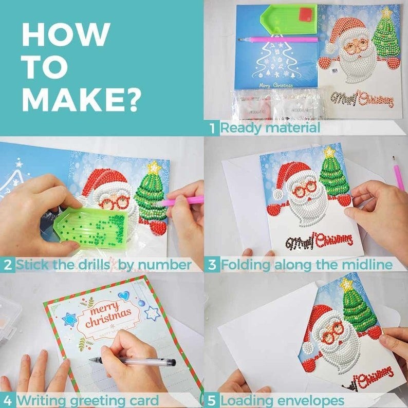 Avelena | 5D Diamantmalerei Weihnachtskarten Neuheit (8er-Pack)