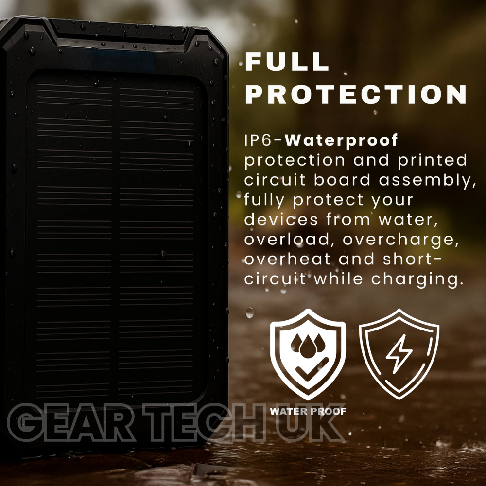 Avelena | Angel Powerbank 50000 mah wasserdichtes Solar-Ladegerät | Angelbatterie-Paket mit USB-C Schnellladung & LED-Licht