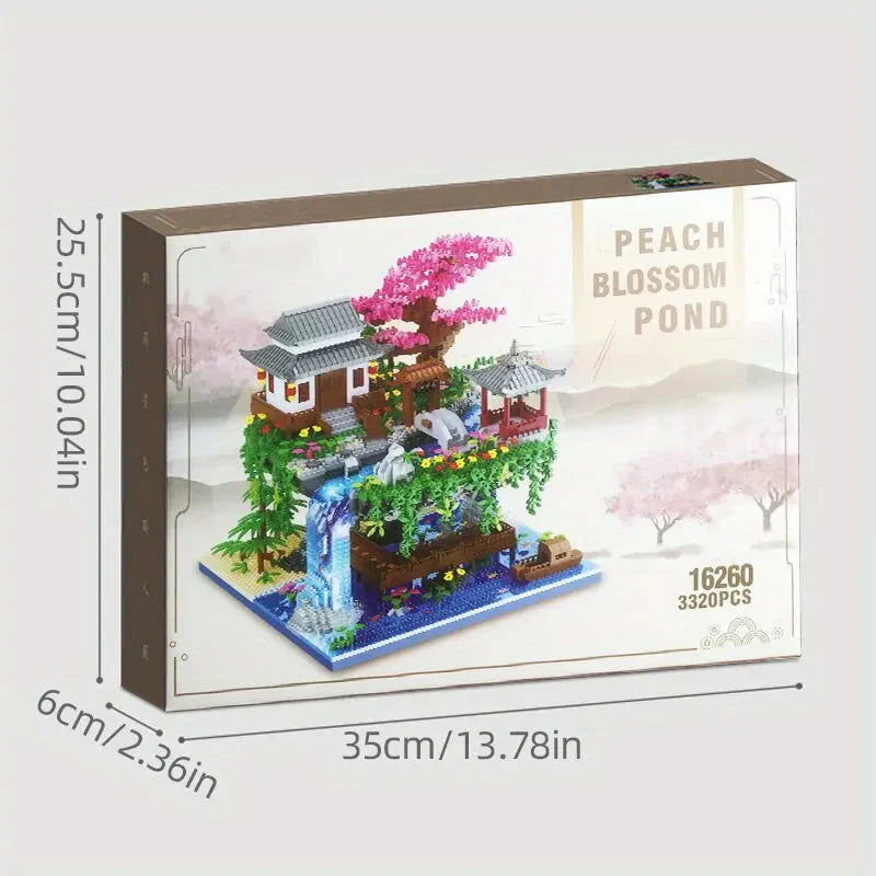 Avelena | 3320PCS Blöcke Baumhaus Diamant Gebäude Garten Architektur Wasserfall Licht DIY Ziegel Kirschblüte Spielzeug für Kinder Erwachsenen Geschenk