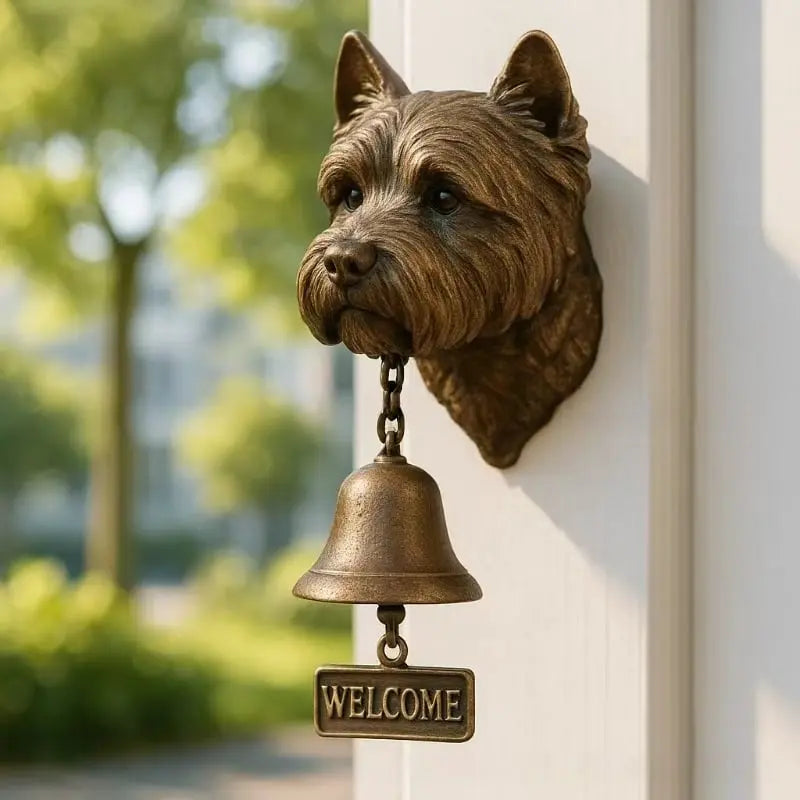 Avelena | Willkommen Glocke Schäferhund Bronze – Elegante Wandglocke mit Deutschem Schäferhund Design
