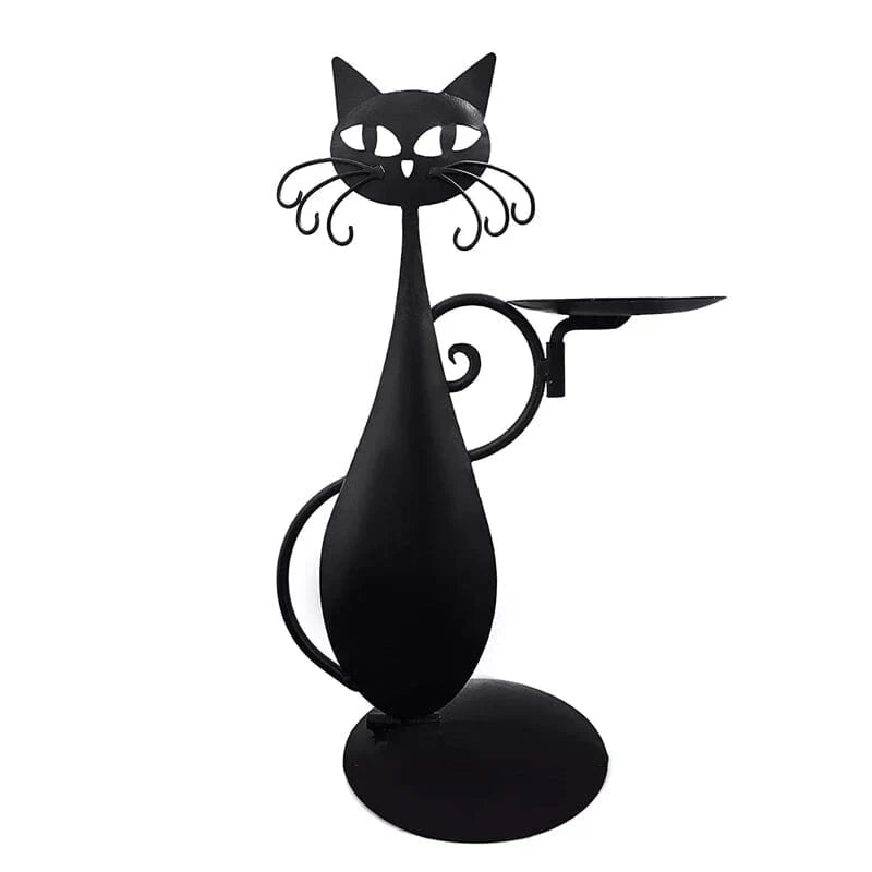 Avelena | Schwarze Katze Kerzenhalter