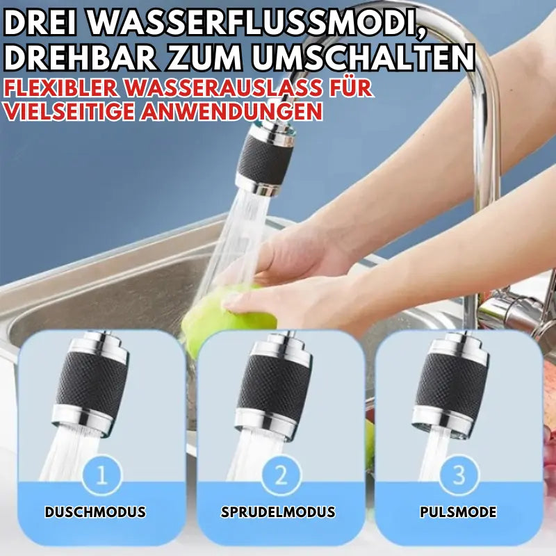Avelena | Wasserhahn Aufsatz | 360° drehbar | Antispritz-Design | Einfache Montage