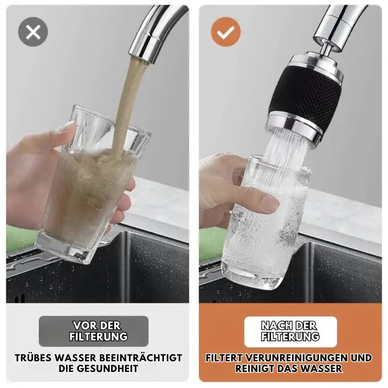 Avelena | Wasserhahn Aufsatz | 360° drehbar | Antispritz-Design | Einfache Montage
