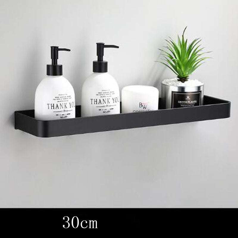 Avelena | Schwarzes Badregal aus Space Aluminium zur Wandmontage