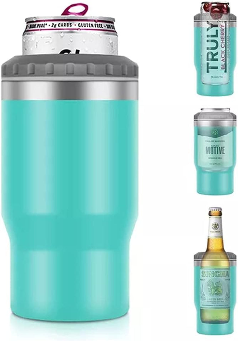 Avelena | 4 in 1 Edelstahl Dose-/Flaschenisolator, 14Oz Zwei-Wege-Deckel SUS Isolierte Dose Kühler, Bierflaschenhalter (Schwarz)