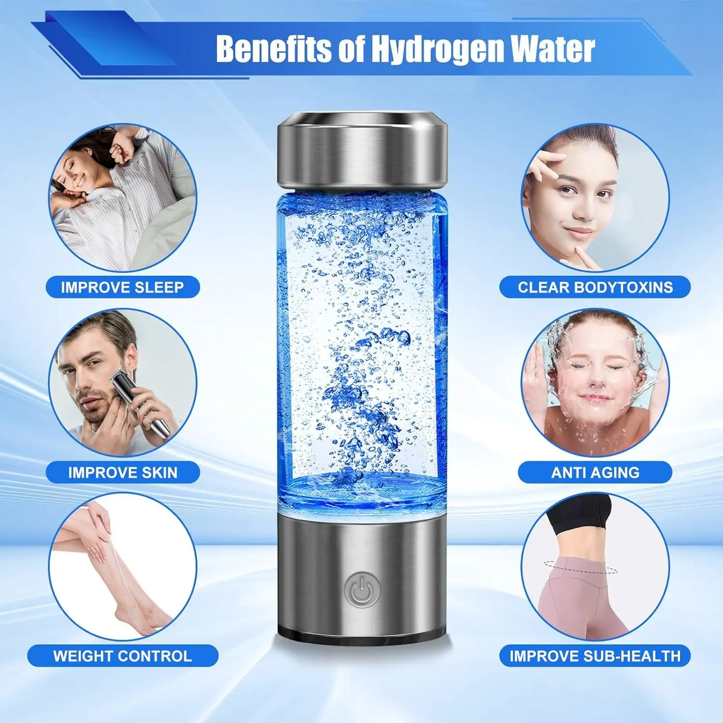 Avelena | Aquyn Hydroclear Wasserstoffwasserflasche – Premium Wasserflasche mit Wasserstoffreichtum für tägliche Gesundheit