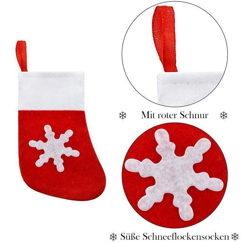 Avelena | Weihnachten Tischdekoration, Schneeflockensocken für Besteck