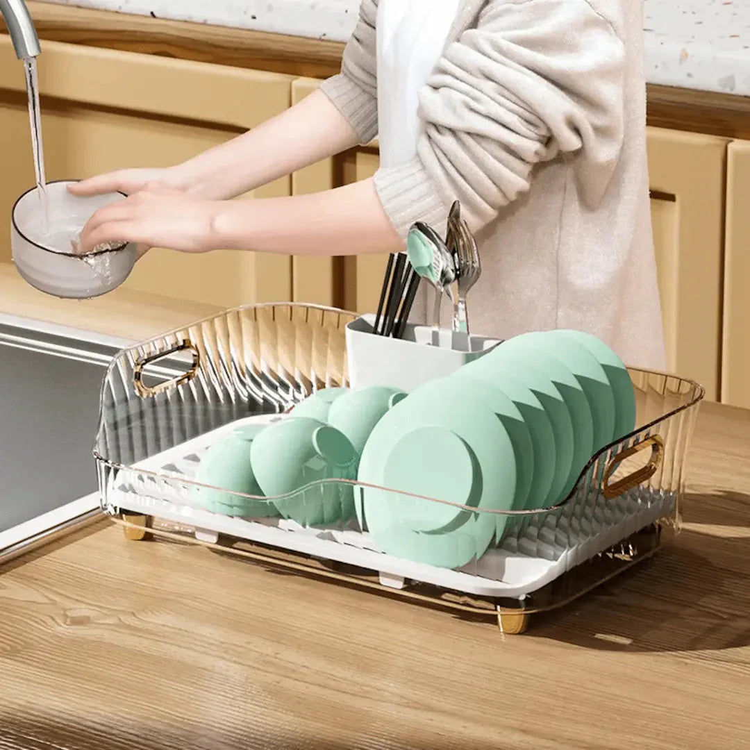Avelena | Abtropfgestell für Geschirr mit Abfluss und Modernem Design