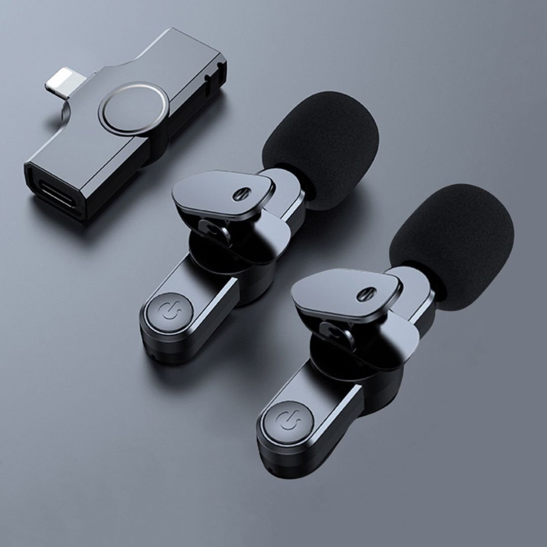 Avelena | Kabelloses Mini-Mikrofon für Smartphone – Lavalier-Mikrofon mit Rauschunterdrückung & 10h Akku