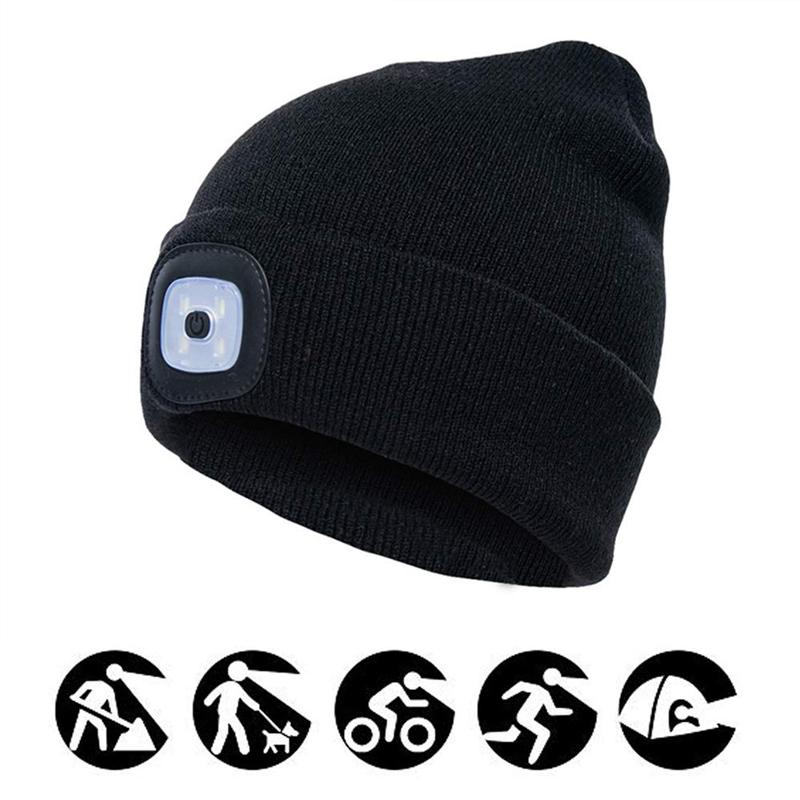 Avelena | Abziehbar LED Stirnlampe Beanie Mütze